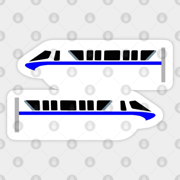 Minimal Monorail Blue Sticker by FandomTrading